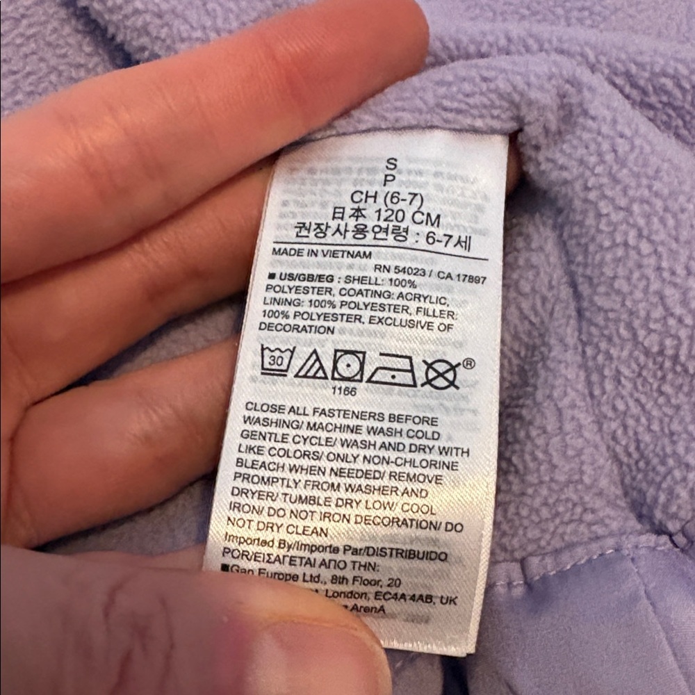 GAP Light Purple Hooded Puffer Jacket - Picture 7 of 11